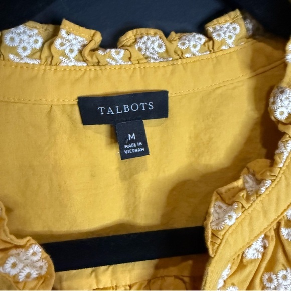 Talbots Yellow Ruched Long Sleeve Blouse - Picture 4 of 11